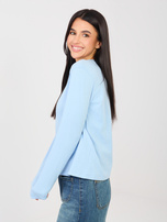 Jasnoniebieska damska bluzka basic z bawełny RUE PARIS 