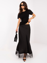 Czarna bawełniana bluzka w stylu boho 