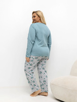 Ciemnomiętowa dwuczęściowa piżama plus size