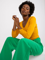 Jasnopomarańczowa bluzka w prążek Alissia RUE PARIS