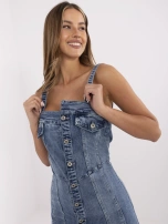 Niebieska asymetryczna sukienka jeasnowa