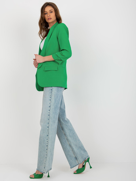 Hurtownia Zielona damska marynarka z rękawem 3/4 Adela