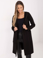 Czarna długa bluza z kapturem 