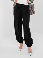 Czarne dresowe spodnie ze ściągaczami 