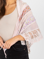 Hurtownia Różowa damska chusta z kwiatowym nadrukiem