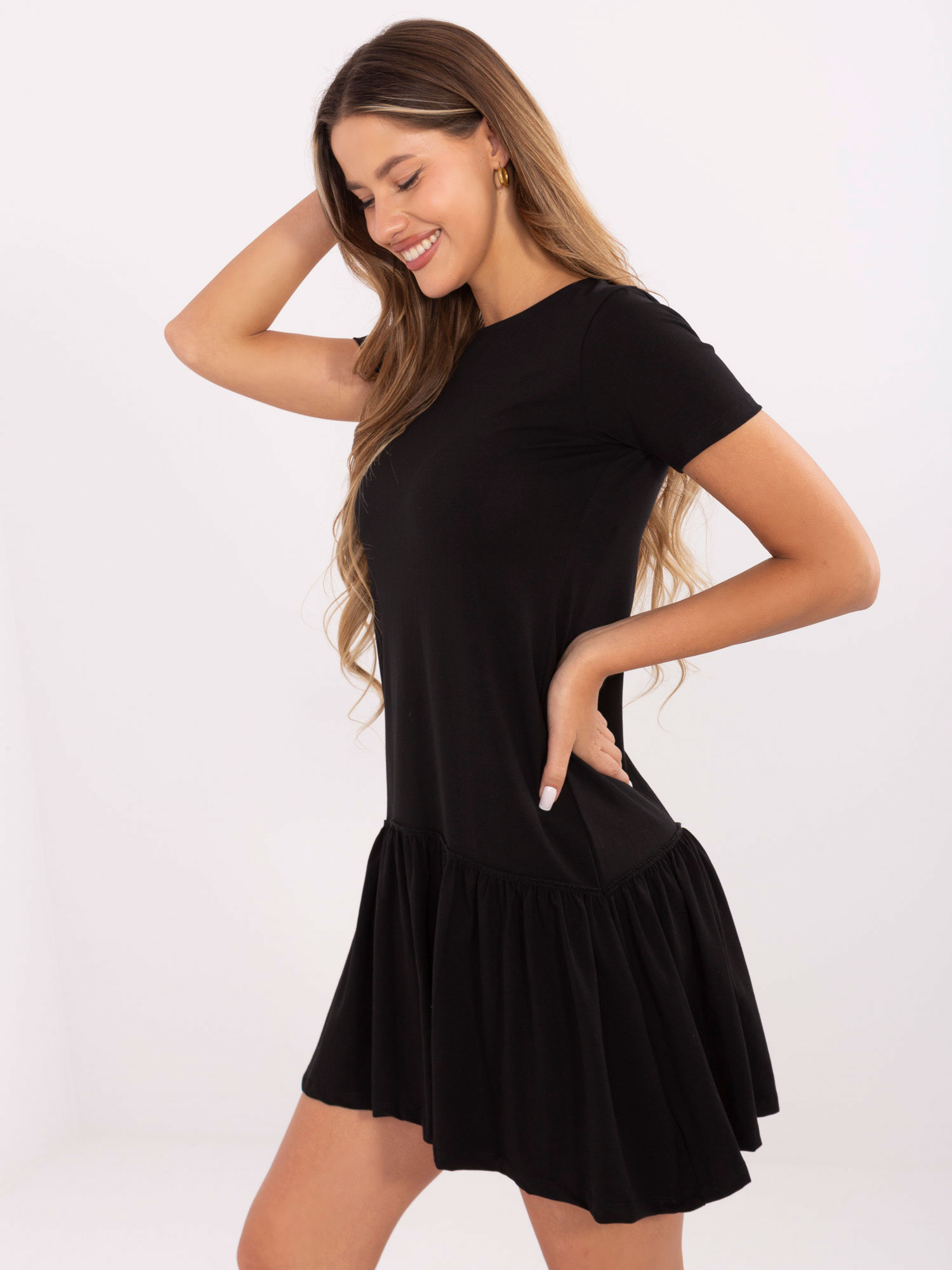 Black cotton dress RUE PARIS.