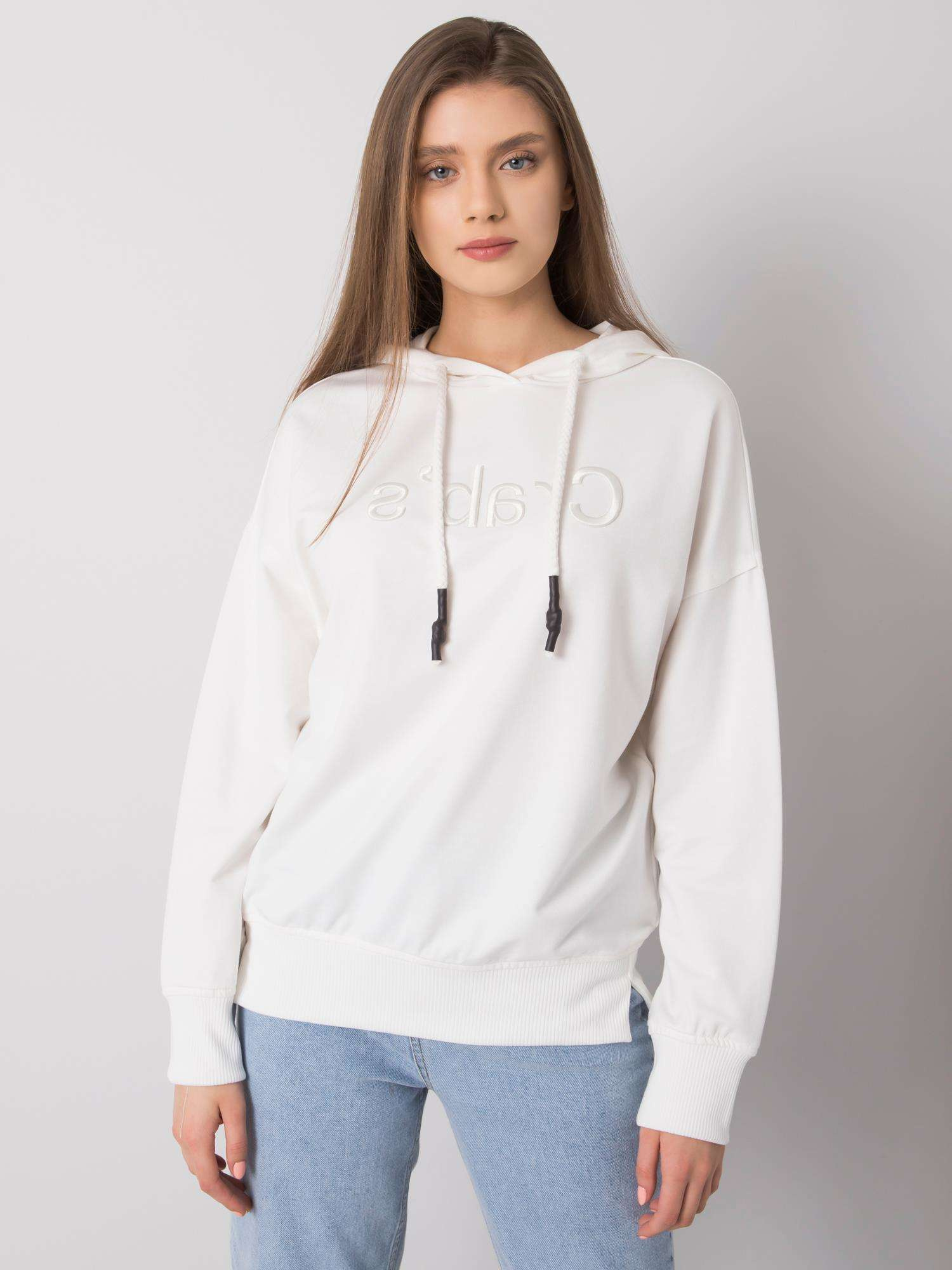 Ecru bluza z kapturem Nellie
