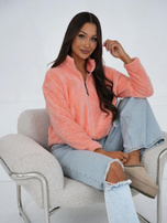 Brzoskwiniowa rozpinana bluza z kieszeniami