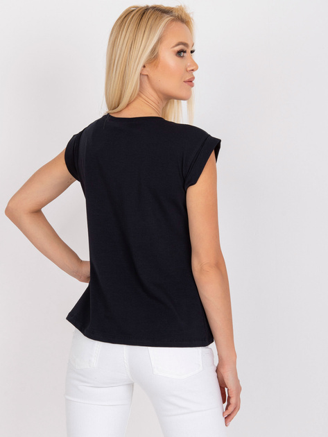 Ciemnogranatowy luźny t-shirt z bawełny Revolution