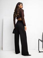 Czarne dresowe spodnie basic wide leg RUE PARIS 