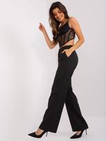 Hurt Czarne eleganckie spodnie damskie z kieszeniami