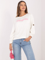 Ecru damska bluza z wypukłym napisem RUE PARIS