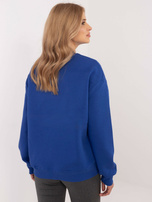 Hurtownia Kobaltowa bluza bez kaptura z naszywką 