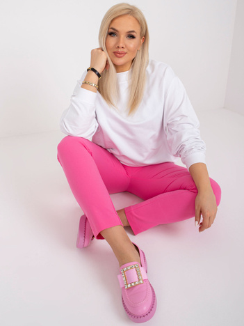 Biała dresowa bluza plus size bez kaptura Harmony