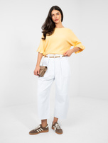 Ciemnożółty damski sweter z rękawem 3/4