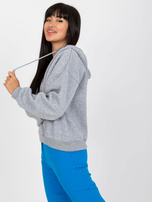 Hurt Szara melanżowa dresowa bluza basic z dekoltem w serek 