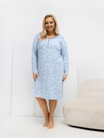 Jasnoniebieska nocna koszula plus size z bawełny 