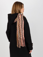 Hurtownia Jasnoróżowy wzorzysty szal z błyszczącą nitką