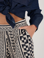 Granatowe wzorzyste szorty z wiskozy SUBLEVEL