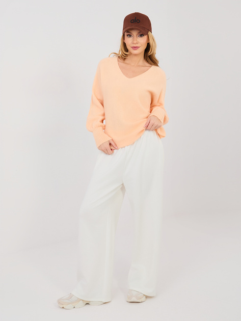 Pastelowy pomarańczowy sweter z domieszką alpaki