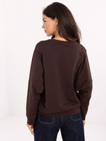 Czekoladowa damska bluza bez kaptura RUE PARIS
