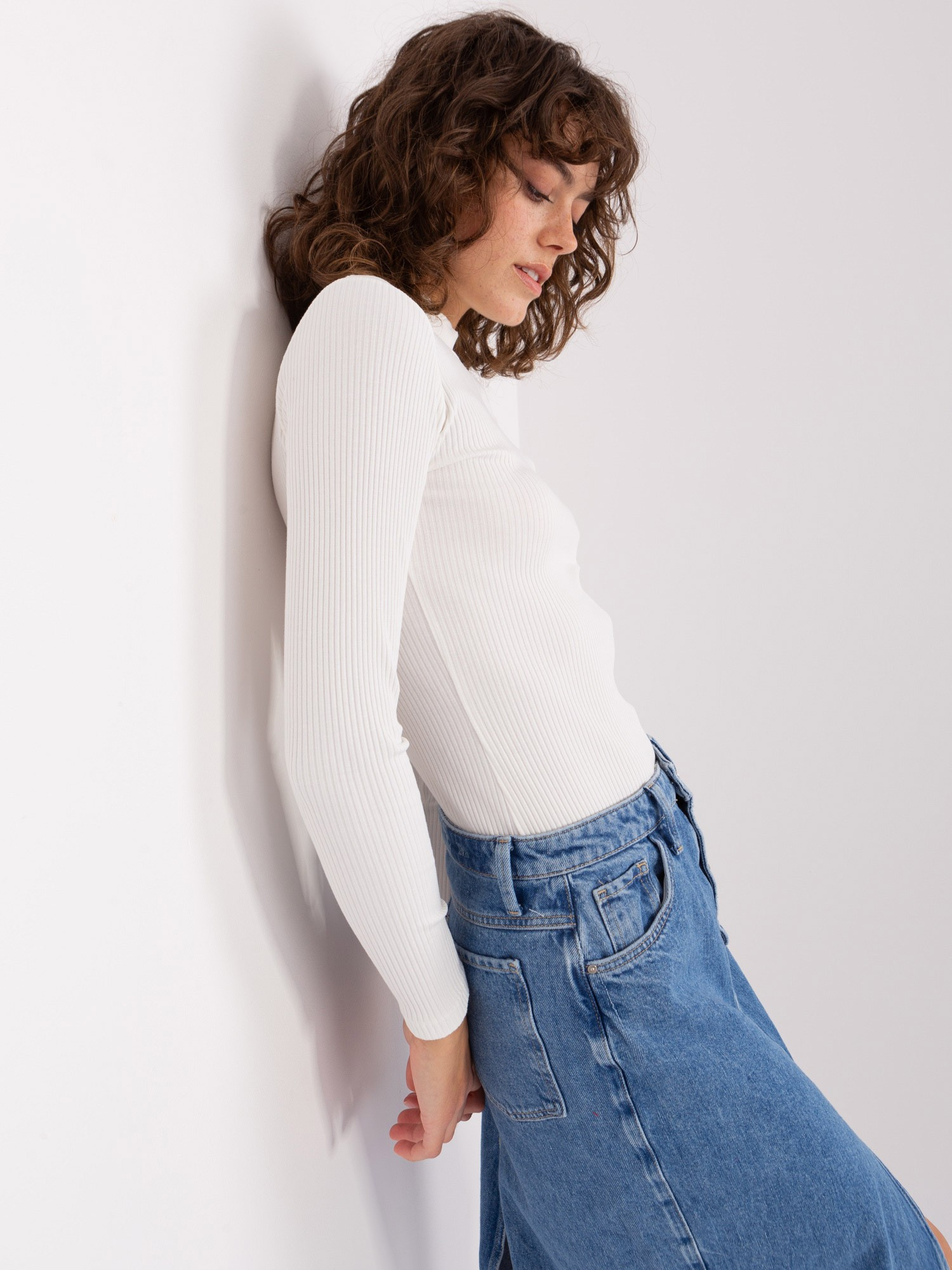 Hurt Ecru Basic-Bluse mit Stehkragen BASIC FEEL GOOD.