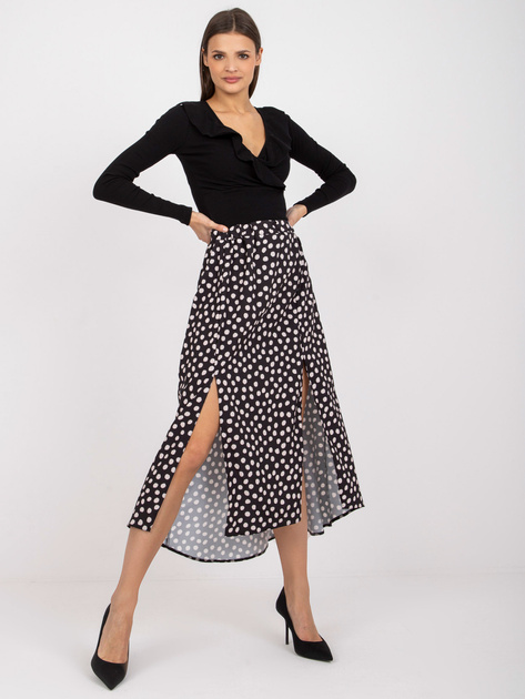 Czarna asymetryczna spódnica midi z wysokim stanem RUE PARIS