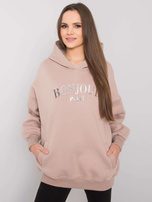 Dark beige hoodie with pockets Lille RUE PARIS.