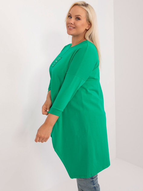 Hurt Zielona asymetryczna bluzka plus size z naszywką