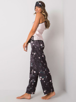 Czarno-różowy trzyczęściowy komplet do spania