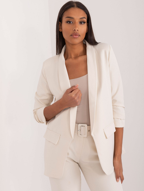 Hurt Jasnobeżowa damska marynarka bez zapięcia OCH BELLA