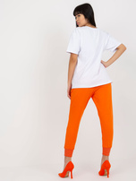 Hurtownia online Biały luźny t-shirt z napisem 