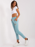 Hurtownia Pistacjowe spodnie dresowe z kieszeniami