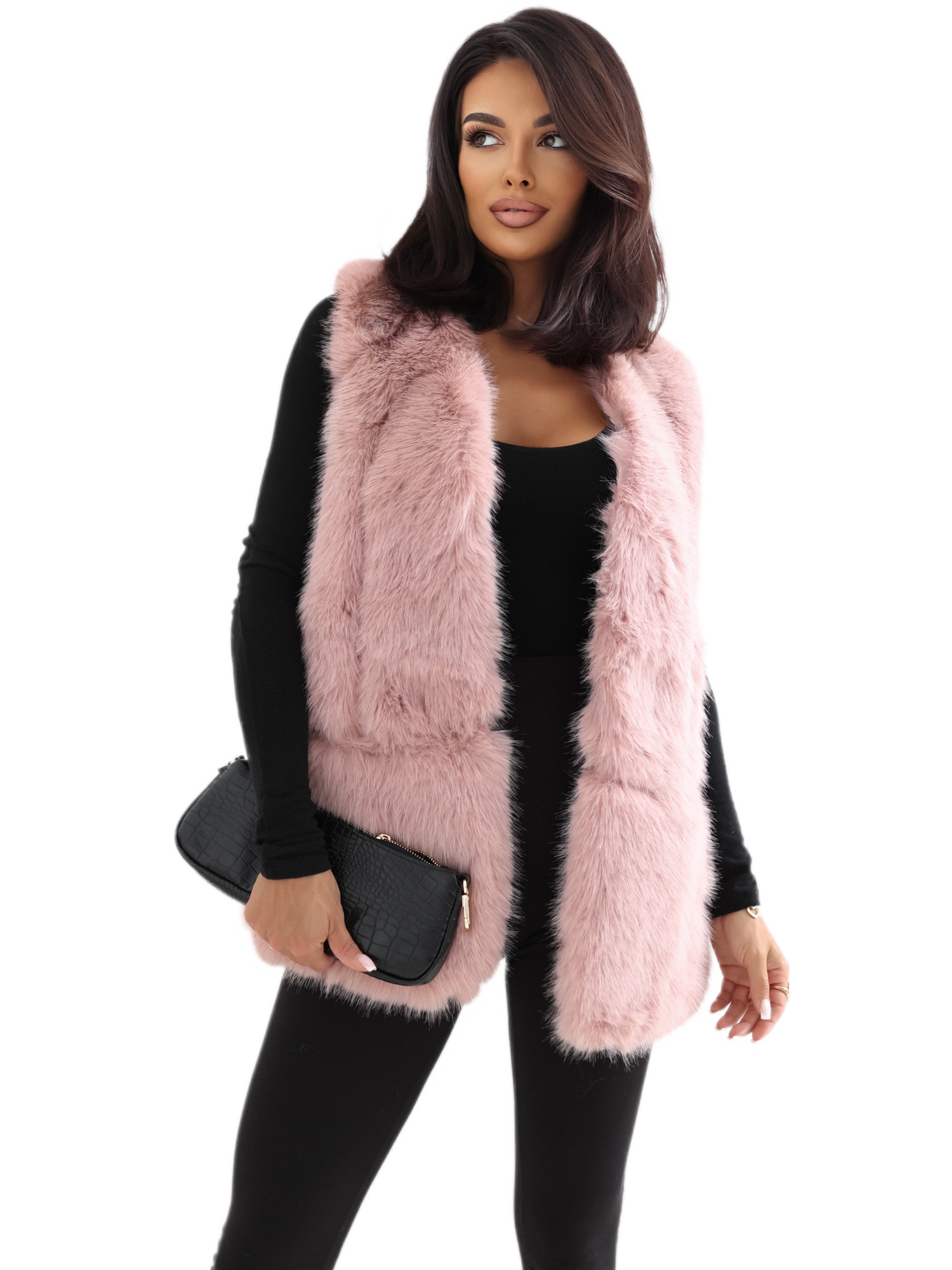 Light pink fur vest for women 2XL/3XL