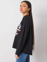 Schwarze Bluse mit langen Ärmeln Miriana.