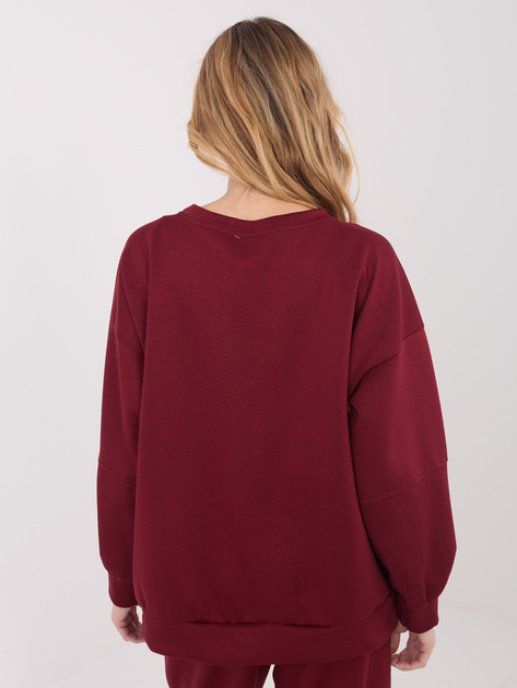 Bordowy komplet ze spodniami joggerami