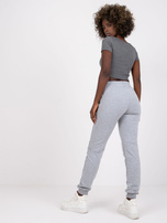 Szare melanżowe spodnie dresowe Faster