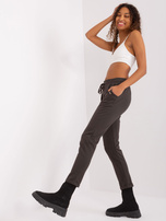 Hurt Khaki dresowe spodnie basic z kieszeniami Aprilia