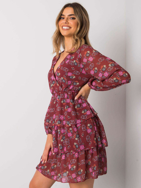 Bordowa sukienka na co dzień Elois RUE PARIS