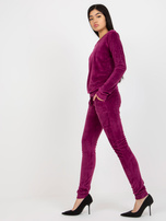 Hurt Fioletowy komplet welurowy ze spodniami Clarisa RUE PARIS
