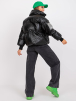 Czarna puchowa kurtka zimowa bez kaptura