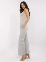 Szare melanżowe dresowe spodnie z broszkami