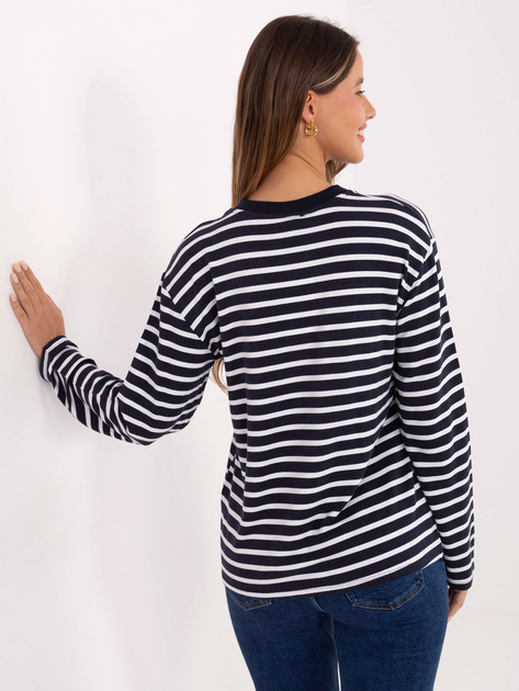 Ecru-granatowa damska bluzka z modalu