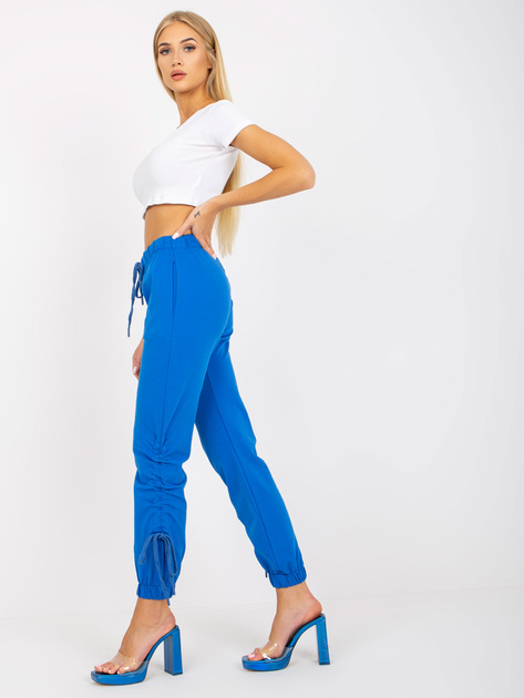 Niebieskie spodnie dresowe z wysokim stanem