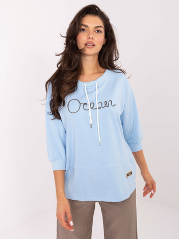 Jasnoniebieska damska bluzka z bawełny