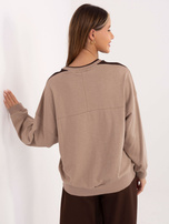 Ciemnobeżowa bluza z okrągłym dekoltem 