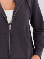 Hurtownia Grafitowa rozpinana bluza basic z kapturem 