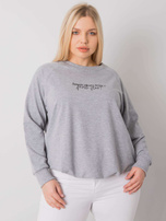 Szara melanżowa bluza plus size z napisem Marlow