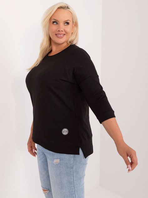 Hurt Czarna bawełniana bluzka plus size na co dzień