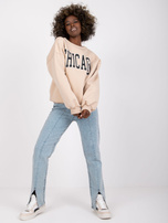 Beżowa bluza dresowa z napisem Madera